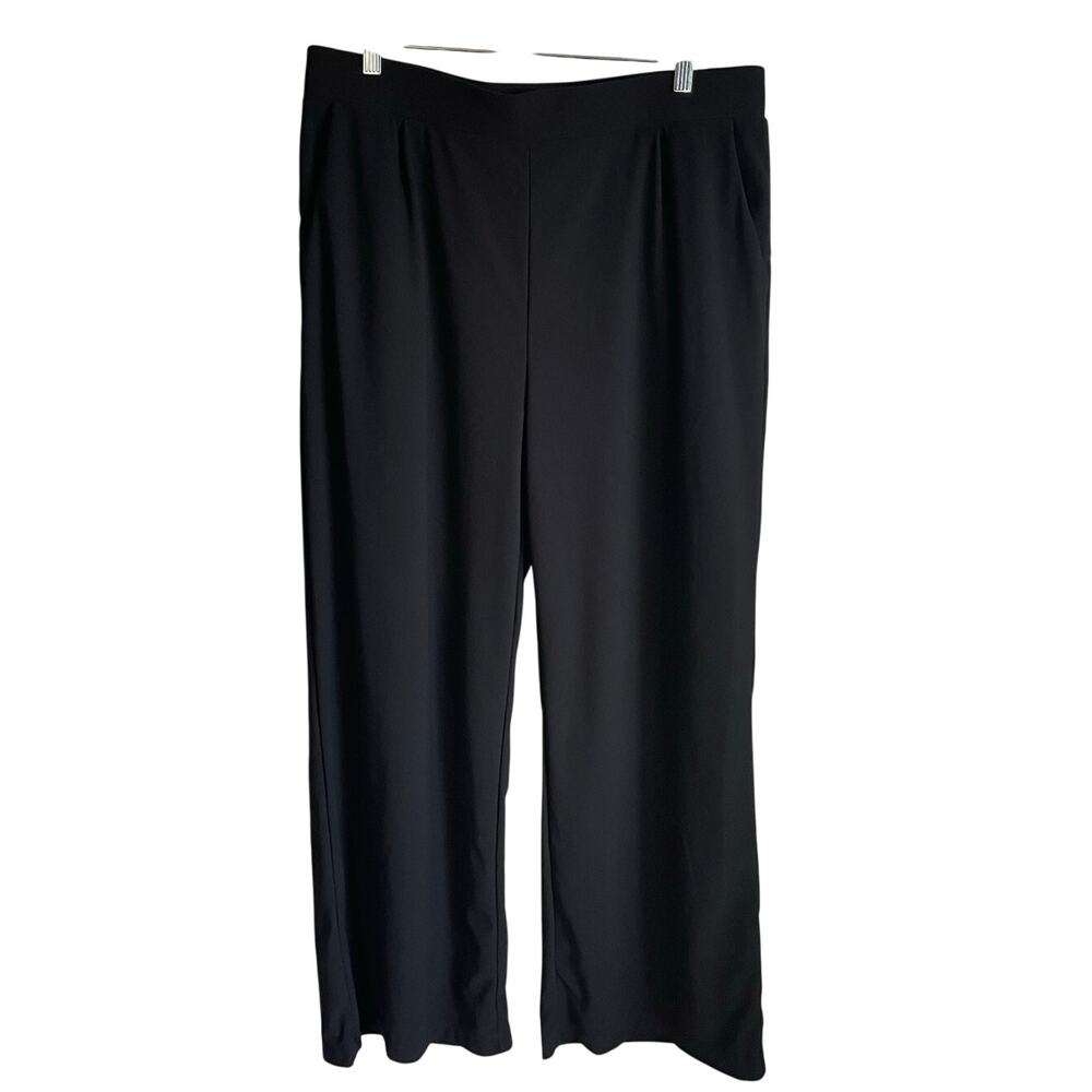 Halara Wide Leg High Rise Pull On Pants Sz XL Textured Casual Travel Lounge Chic